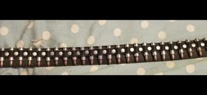 Black faux leather bullet belt, unbranded